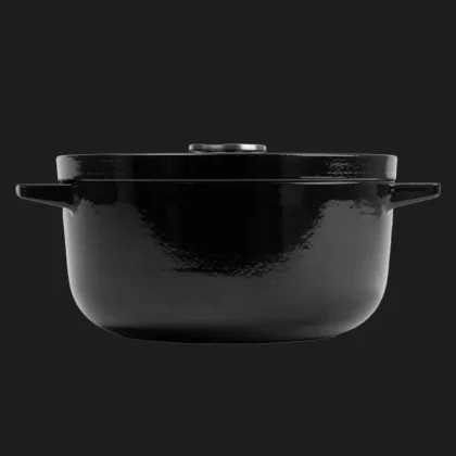 Чугунная кастрюля с крышкой KitchenAid, 22 см, 3,3 л (Black) (CC006058-001)