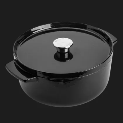 Чугунная кастрюля с крышкой KitchenAid, 26 см, 5,2 л (Black) (CC006061-001)