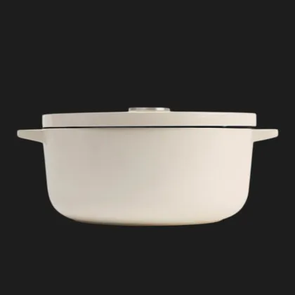 Чугунная кастрюля с крышкой KitchenAid, 26 см, 5,2 л (Beige) (CC006059-001)