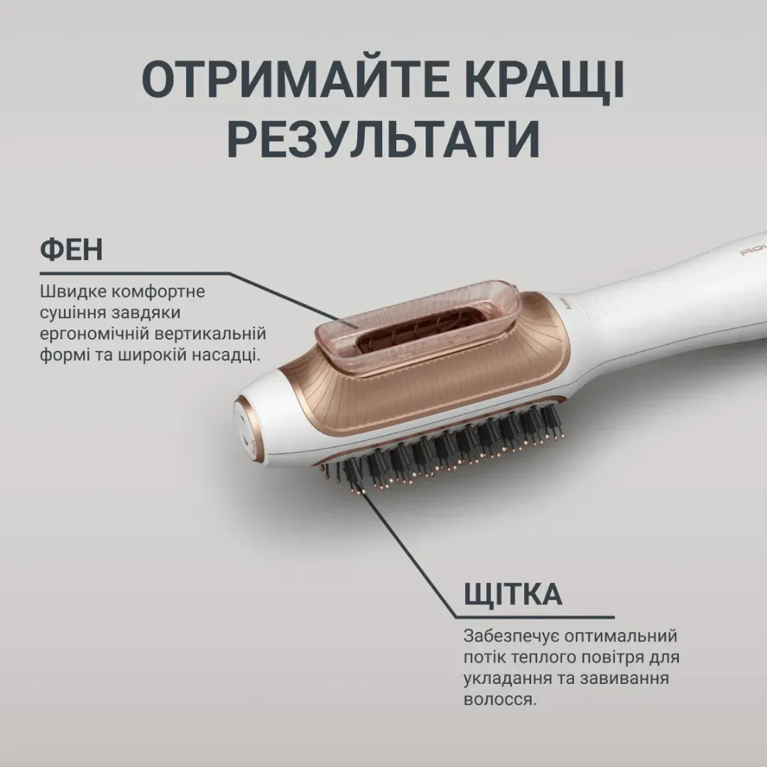 Фен-щетка Rowenta Reverso Dry&Brush 2в1 (White/Gold)