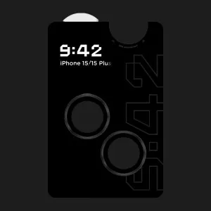 Защитное стекло 9:42 для камери iPhone 15/15 Plus (Black) в Хмельницком