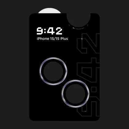 Захисне скло 9:42 для камери iPhone 15/15 Plus (Blue)