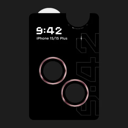 Захисне скло 9:42 для камери iPhone 15/15 Plus (Pink)