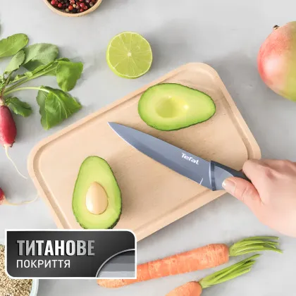 Кухонний ніж для чищення овочів Tefal Fresh Kitchen 9см (Gray) (K1220604)
