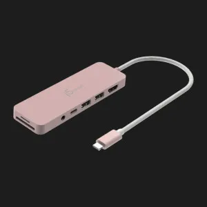 Адаптер J5create USB-C 6-in-1 (2xUSB 3.2 + USB-C PD + HDMI 4K + SD/TF + 3.5mm) (Rose) в Херсоне