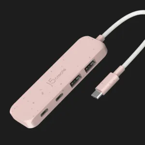 Адаптер J5create USB-C 4-in-1 (2xUSB-A + 2xUSB-C 3.2 10Gbps) (Rose) в Херсоне