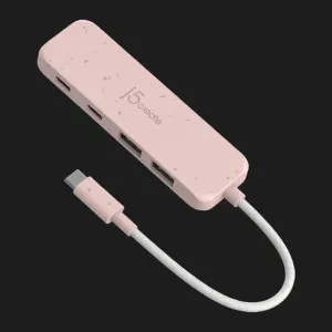 Адаптер J5create USB-C 4-in-1 (2xUSB-A + 2xUSB-C 3.2 10Gbps) (Rose) в Херсоне