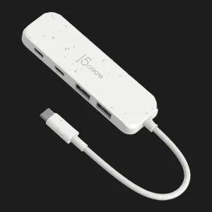 Адаптер J5create USB-C 4-in-1 (2xUSB-A + 2xUSB-C 3.2 10Gbps) (White) в Херсоне
