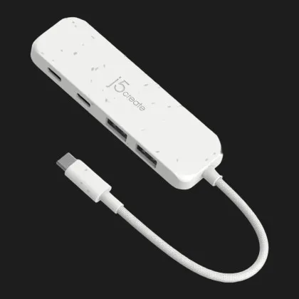 Адаптер J5create USB-C 4-in-1 (2xUSB-A + 2xUSB-C 3.2 10Gbps) (White) в Чернігові