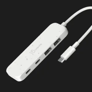 Адаптер J5create USB-C 4-in-1 (2xUSB-A + 2xUSB-C 3.2 10Gbps) (White) в Херсоне