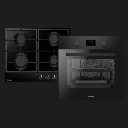 Комплект Hansa (духовка електрична + емальована газова поверхня) (FCGS68326) (Black)