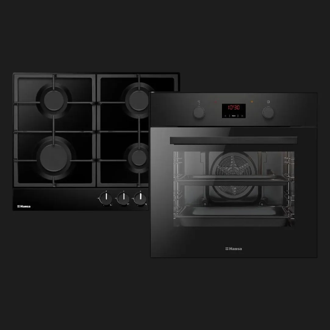 Комплект Hansa (духовка електрична + емальована газова поверхня) (FCGS68326) (Black)
