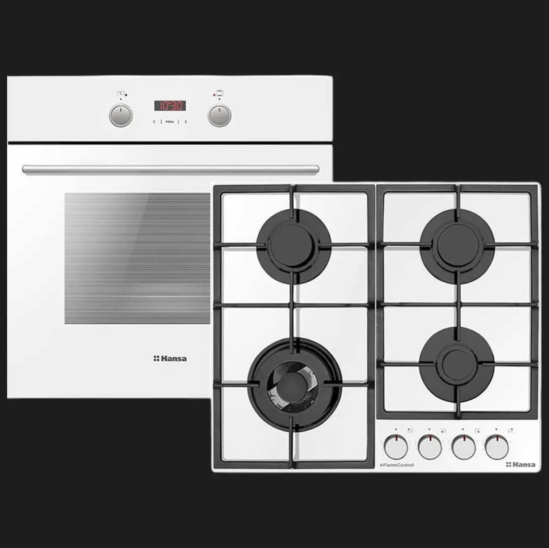 Комплект Hansa (духовка електрична + поверхня газ на склі) (FCGW683299) (White)