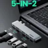 Перехідник UGREEN CM251 5-in-2 Dual USB Type-C to 3x USB 3.0 + HDMI + USB Type-C (Space Gray)
