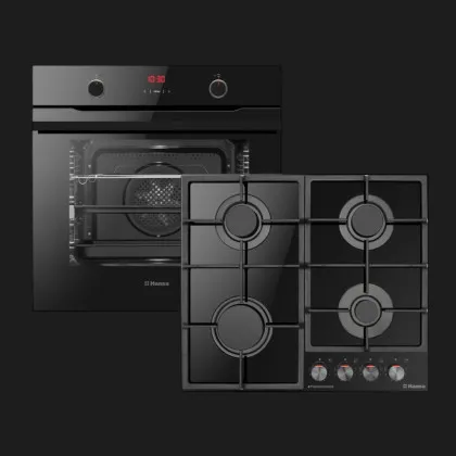 Комплект Hansa (духовка електрична + поверхня газ на склі) (FCGS69326) (Black)