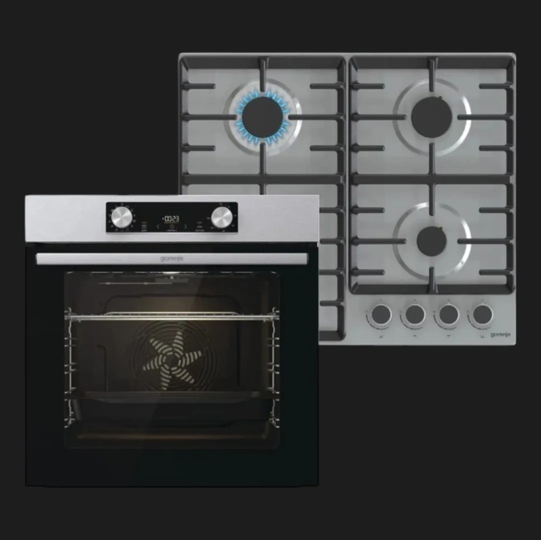 Комплект Gorenje (духовка BO6737E02XK + поверхня G642ABX) (Stainless Steel/Black)