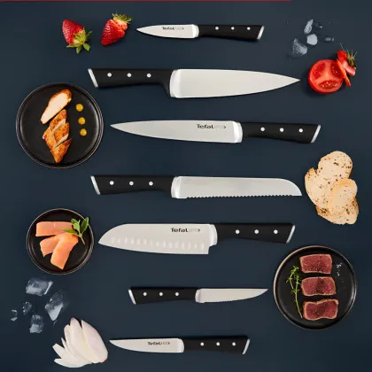 Кухонний ніж Сантоку Tefal Ice Force 18см (Black) (K2320614)