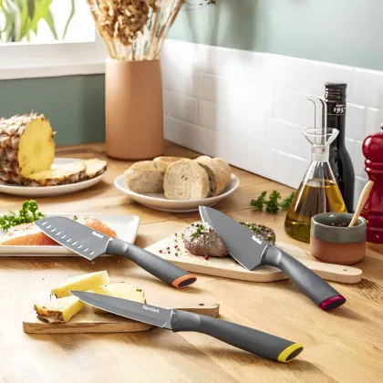Кухонний ніж універсальний Tefal Fresh Kitchen 12см (Dark Gray) (K1220704)