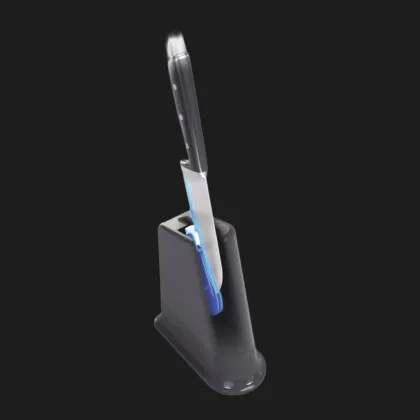 Кухонний ніж шеф-кухаря Tefal EverSharp з блоком вбудованої системи заточування (Steel/Blue) (K297S244)
