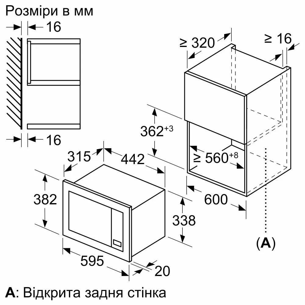 Мікрохвильова піч вбудована Bosch BEL623MD3 (Black)