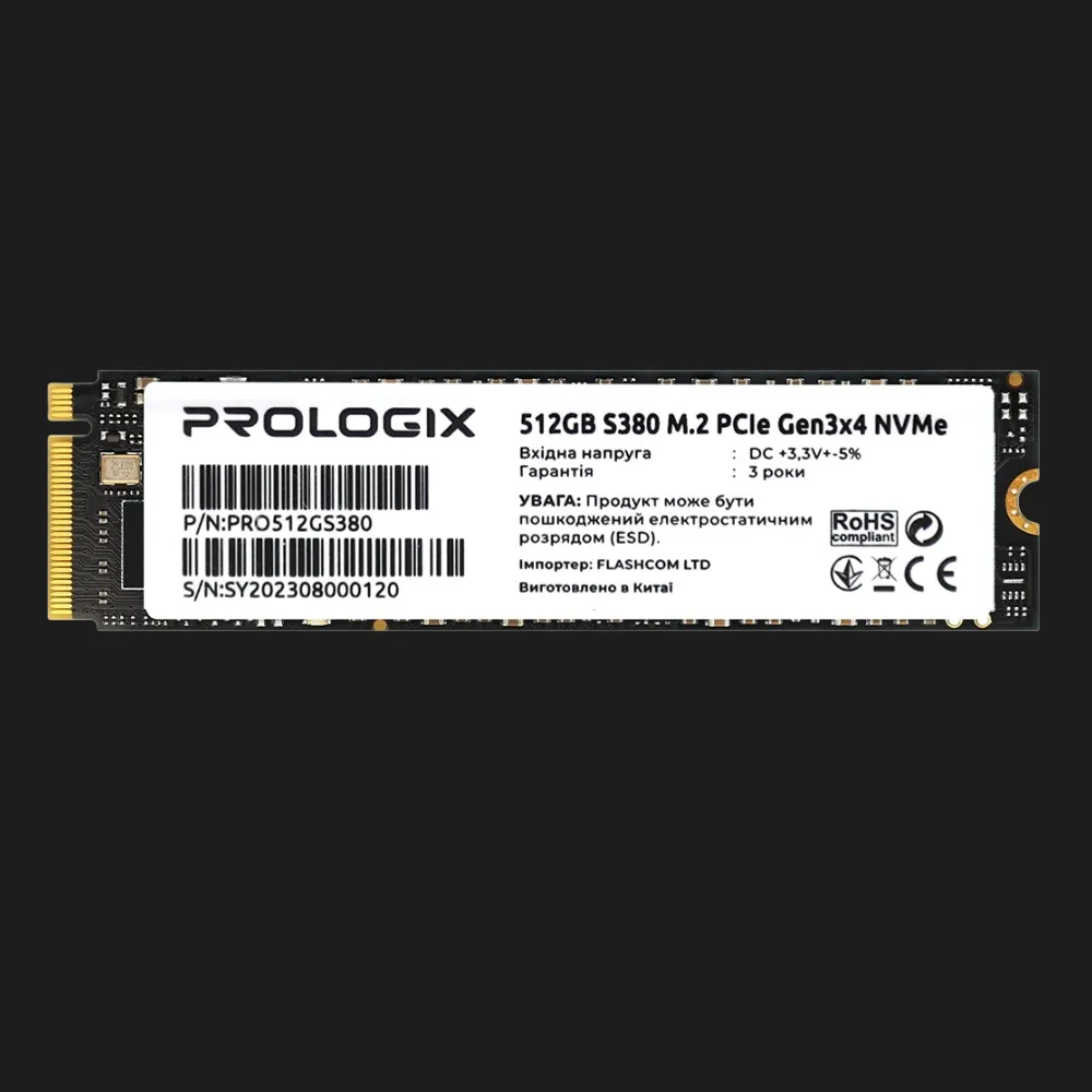 Накопичувач SSD Prologix S380 512GB NVMe PCIe 3.0 (PRO512GS380)