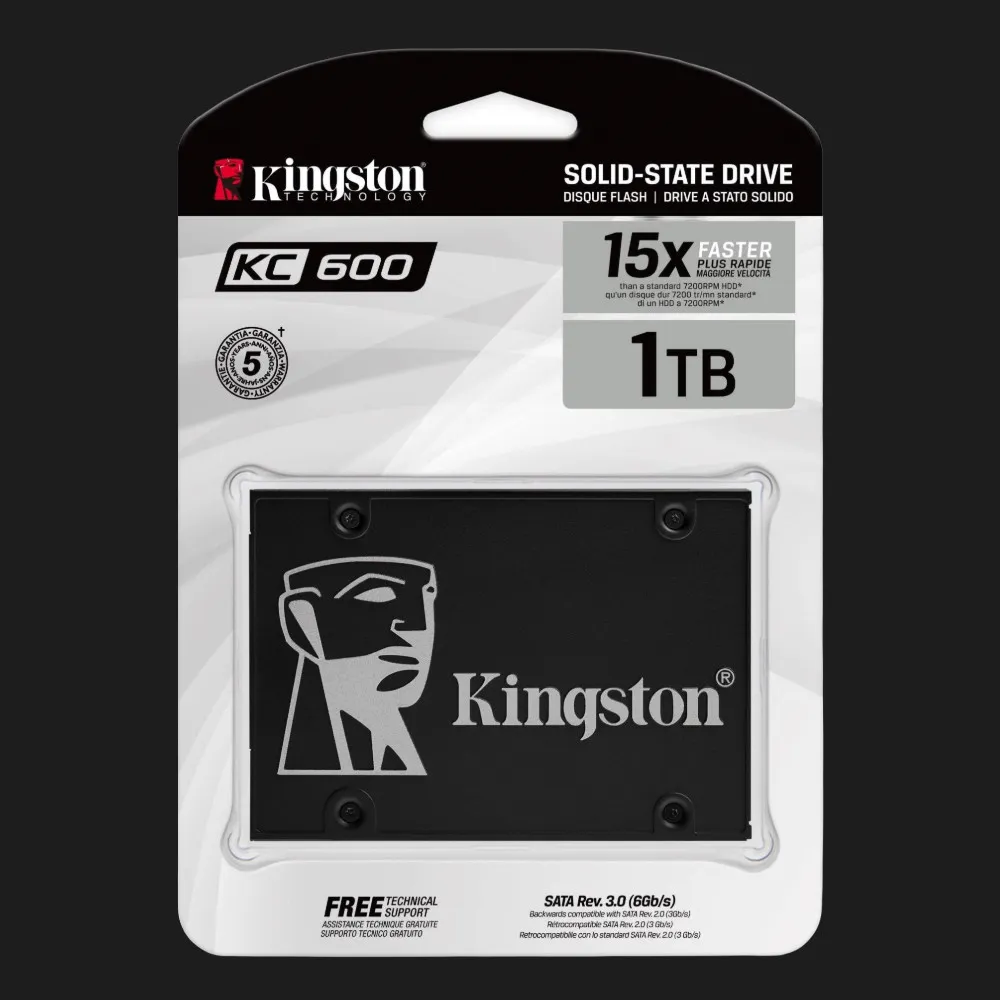 Накопичувач SSD Kingston KC600 1TB SATA (SKC600/1024G) — фото 3
