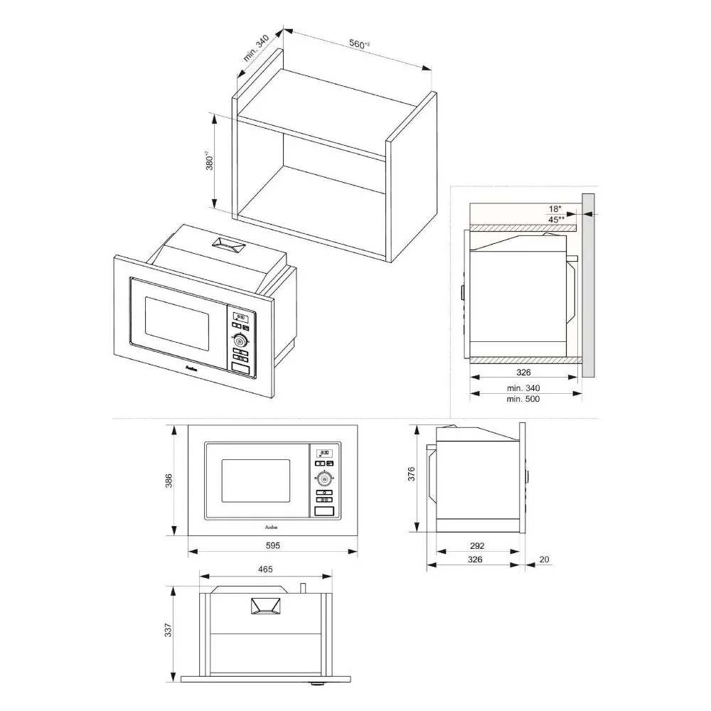 Микроволновая печь встроена Hansa AMG20IFH (Gray)