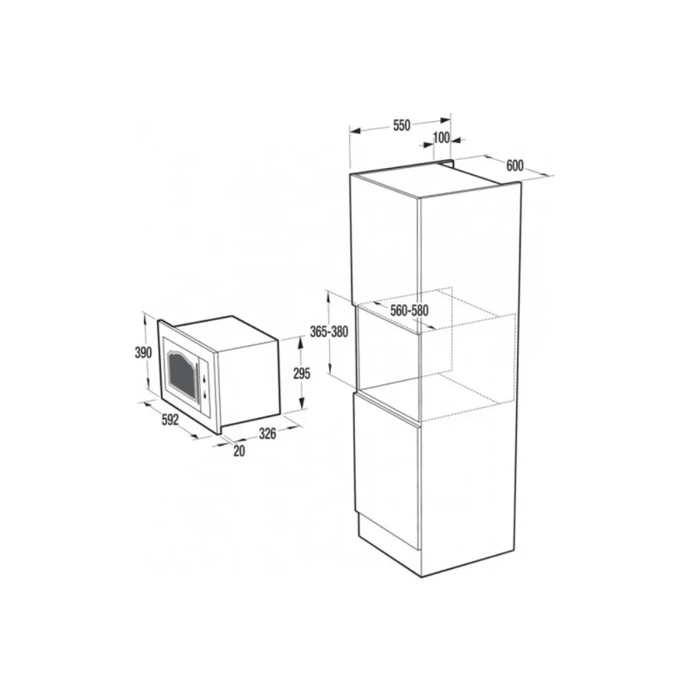 Мікрохвильова піч вбудована Gorenje BM235CLB (Black)