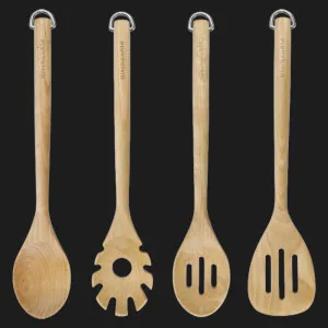 Набір кухонного приладдя KitchenAid Coreline 4 предмета береза (Natural wood) (KQR752BXE)