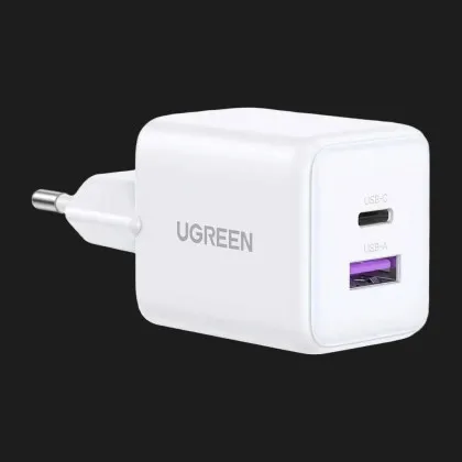 Блок питания UGREEN X514 USB-C+USB 20W GaN Fast Charger (White)