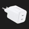 Блок питания UGREEN X526 2xUSB-C 45W GaN Fast Charger (White)