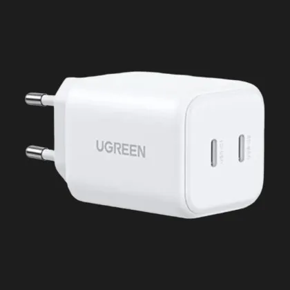 Блок питания UGREEN X526 2xUSB-C 45W GaN Fast Charger (White)
