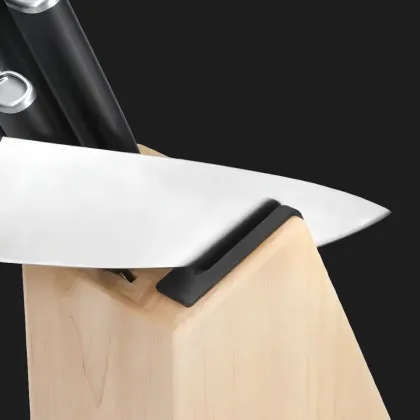 Набор ножей с подставкой KitchenAid Classic 5 предметов и точилки (Black) (KE5PSTANOBG)