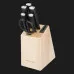 Набор ножей с подставкой KitchenAid Classic 6 предметов и точилки (Black) (KO6PSTSNOBG)
