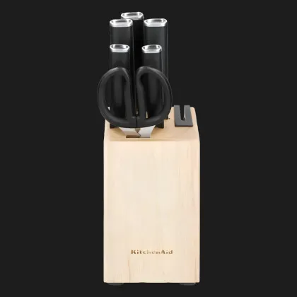Набор ножей с подставкой KitchenAid Classic 6 предметов и точилки (Black) (KO6PSTSNOBG)