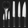 Набор ножей с подставкой KitchenAid Classic 6 предметов и точилки (Black) (KO6PSTSNOBG)