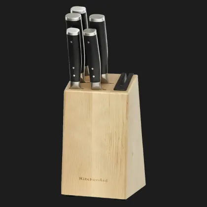 Набор ножей с подставкой KitchenAid Coreline 5 предметов и точилки (Black) (KO5PSTSNOBG)