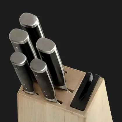 Набор ножей с подставкой KitchenAid Coreline 5 предметов и точилки (Black) (KO5PSTSNOBG)