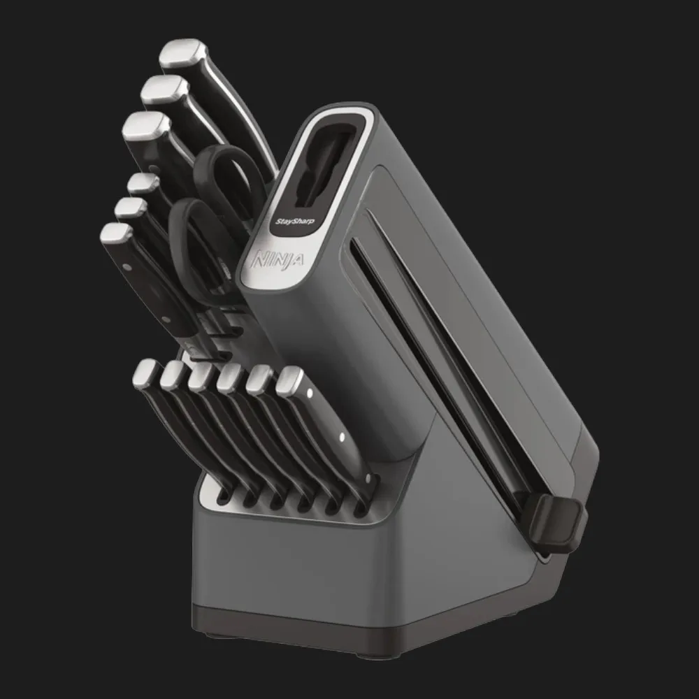 Набір ножів Ninja StaySharp Deluxe з 14 предметів (Steel/Black) (K32014EUUK)