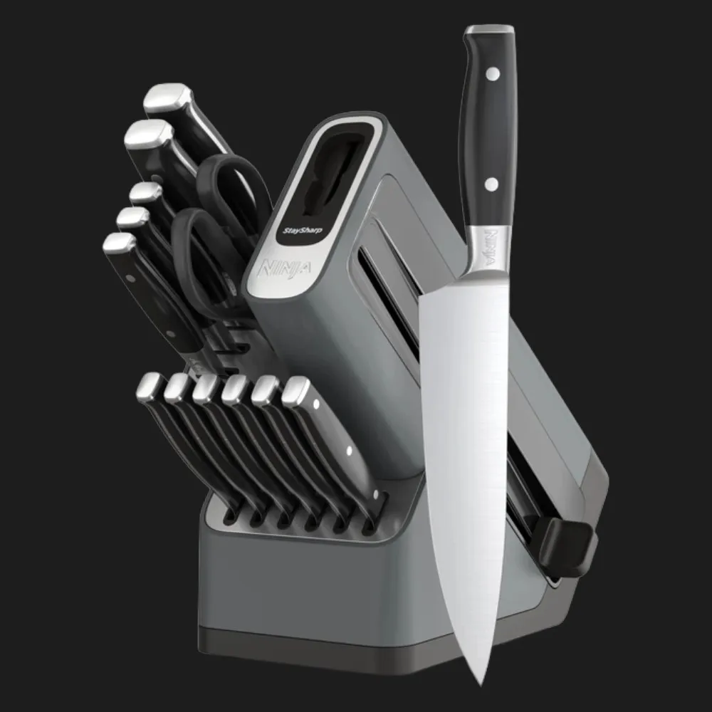Набір ножів Ninja StaySharp Deluxe з 14 предметів (Steel/Black) (K32014EUUK) — фото 2