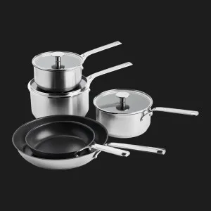 Набір посуду KitchenAid SSS 8 предметів 16/18/20 см 1.49/2.13/3.11 л 20+28 см (Stainless steel) (CC004221-001)