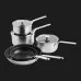 Набор посуды KitchenAid SSS 8 предметов 16/18/20 см 1.49/2.13/3.11 л 20+28 см (Stainless steel) (CC004221-001)