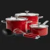 Набор посуды KitchenAid Steel Core 8 предметов 16/20/24 см 1.3/3.7/6 л (Red) (CC004920-001)