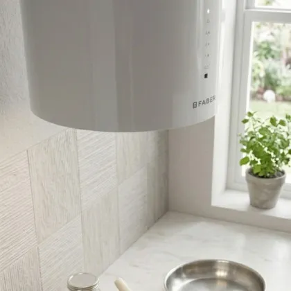 Витяжка Faber купольна, 37см, 1169м.куб/год, Cylindra Plus Wh Gloss A37 (335.0492.565) (White)
