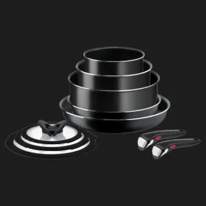 Набір посуду Tefal Ingenio Easy Cook&Clean 10 пр (Black) (L1539053)