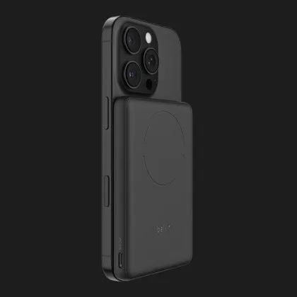 Зарядний пристрій Power Bank Belkin 5000мАh, 15W/Qi2 7.5W, Slim Magnetic Ring (Black)