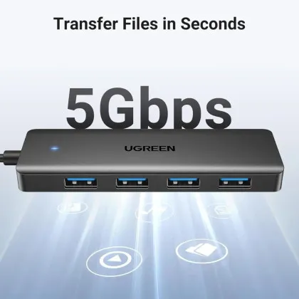 USB-хаб UGREEN CM219 USB 3.0 to 4xUSB 3.0 (Black) (25851) в Чернігові