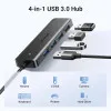 USB-хаб UGREEN CM219 USB 3.0 to 4xUSB 3.0 (Black) (25851)