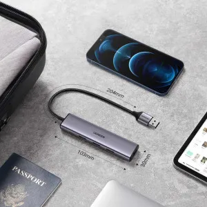 USB-хаб UGREEN CM473 USB 3.0 to 4*USB 3.0 Hub (20805) (Silver) в Херсоне