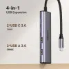 USB-хаб UGREEN CM473 USB-C to 2xUSB 3.0 + 2xUSB-C 5Gpbs (Space Grey) (15395)